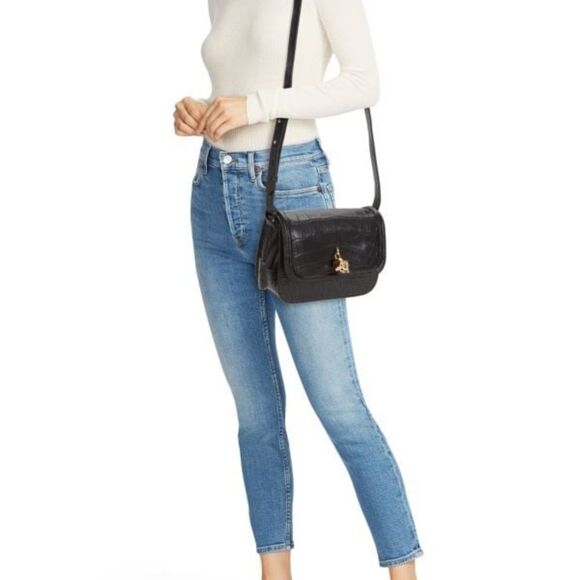 Alexander McQueen Croc Embossed leather Skull Crossbody Bag - Picture 3 of 16